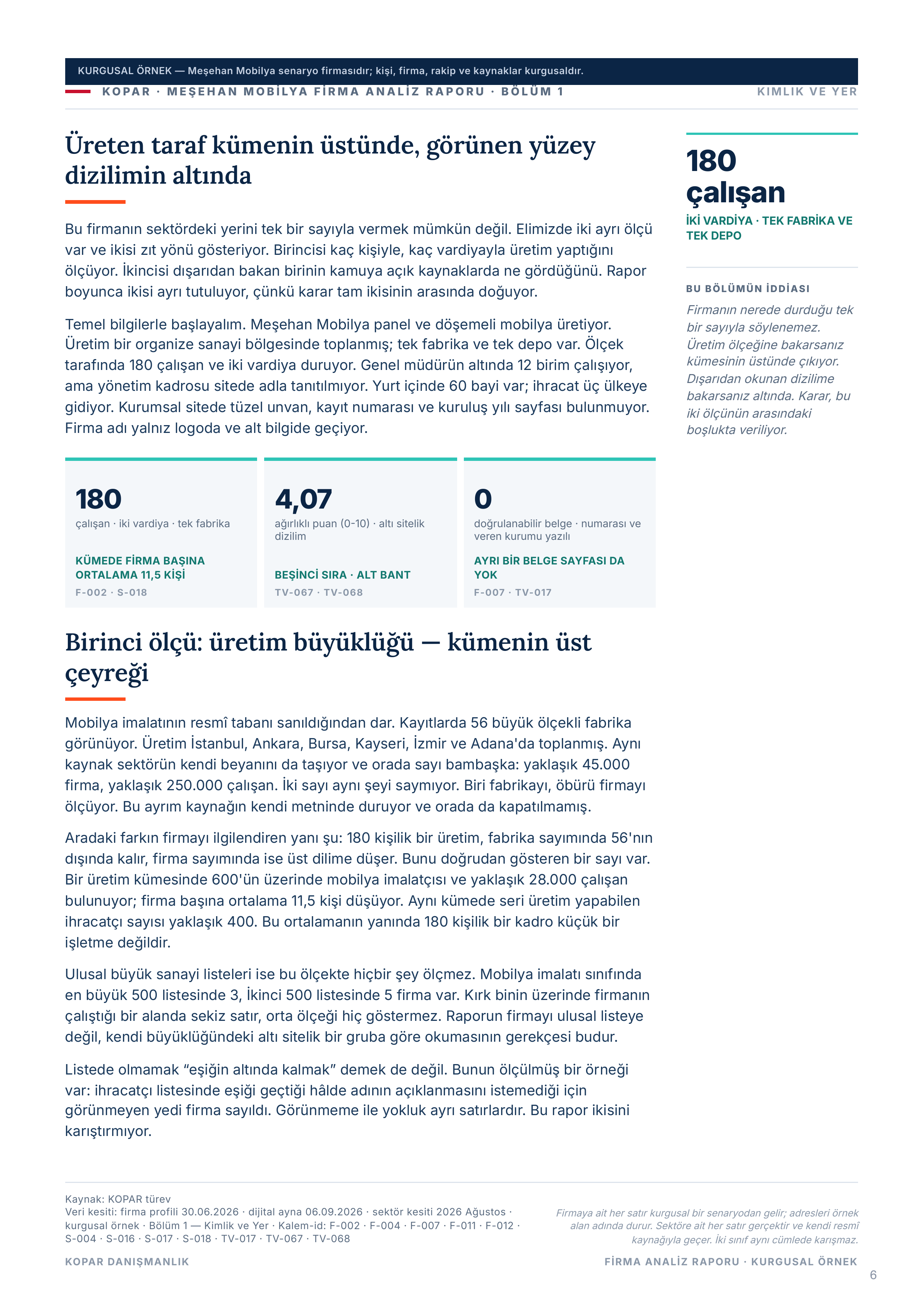 Sayfa 6 — bölüm 1 anlatısı, birinci sayfa.