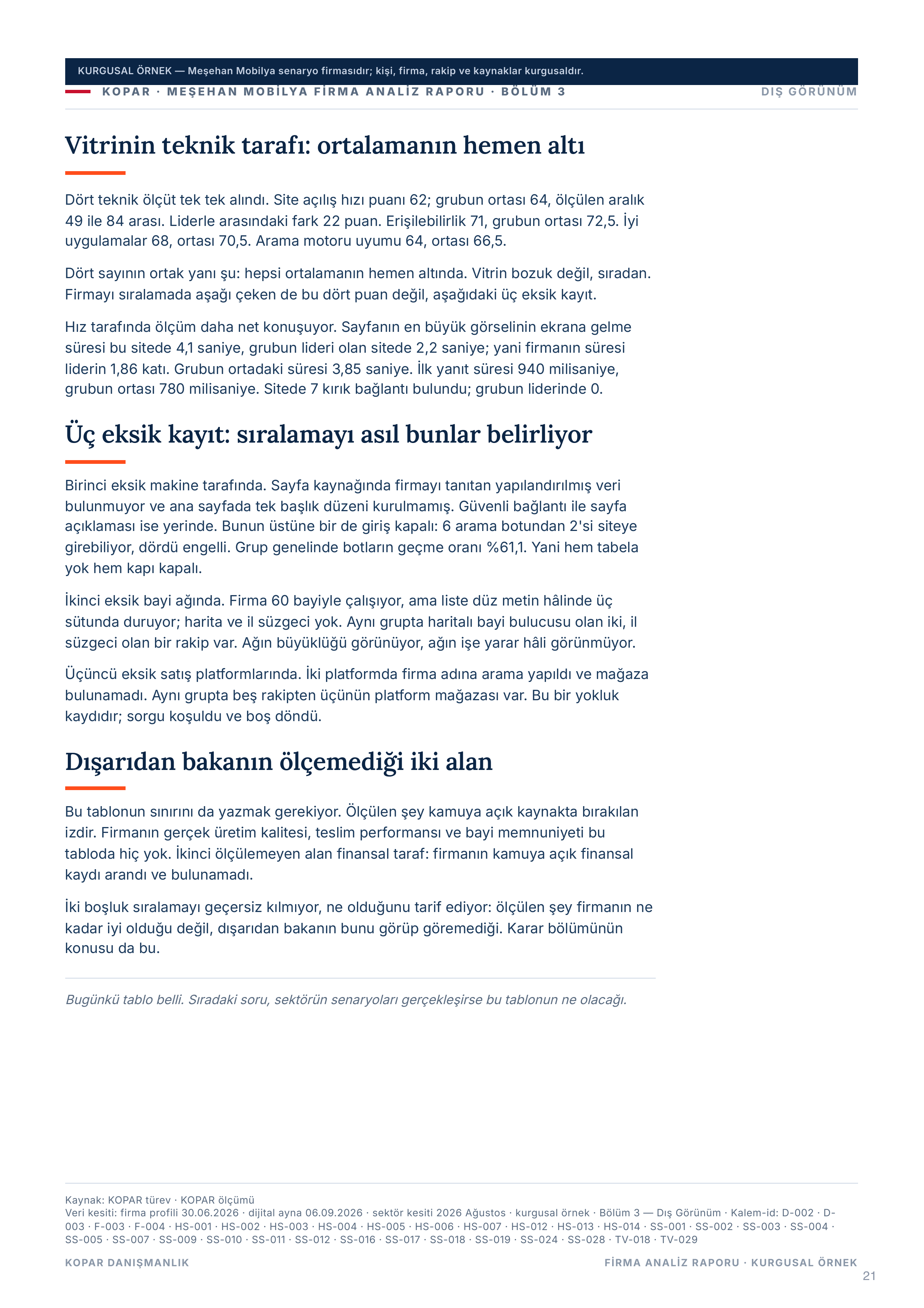 Sayfa 21 — bölüm 3 anlatısı, üçüncü sayfa.