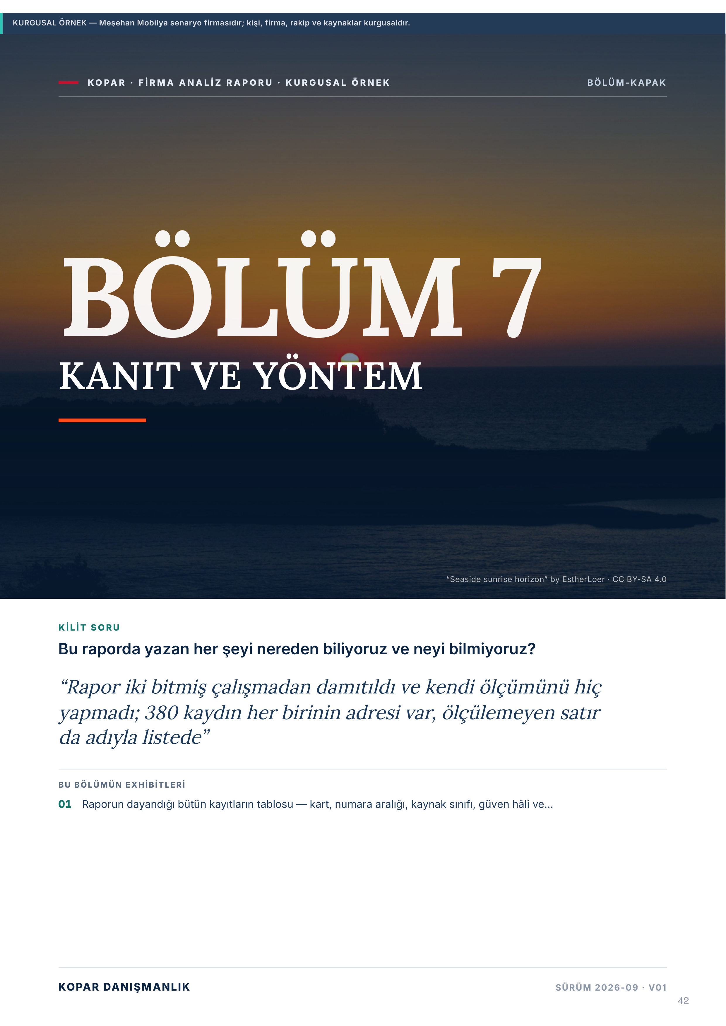 Sayfa 42 — bölüm 7 kapağı, KANIT VE YÖNTEM.
