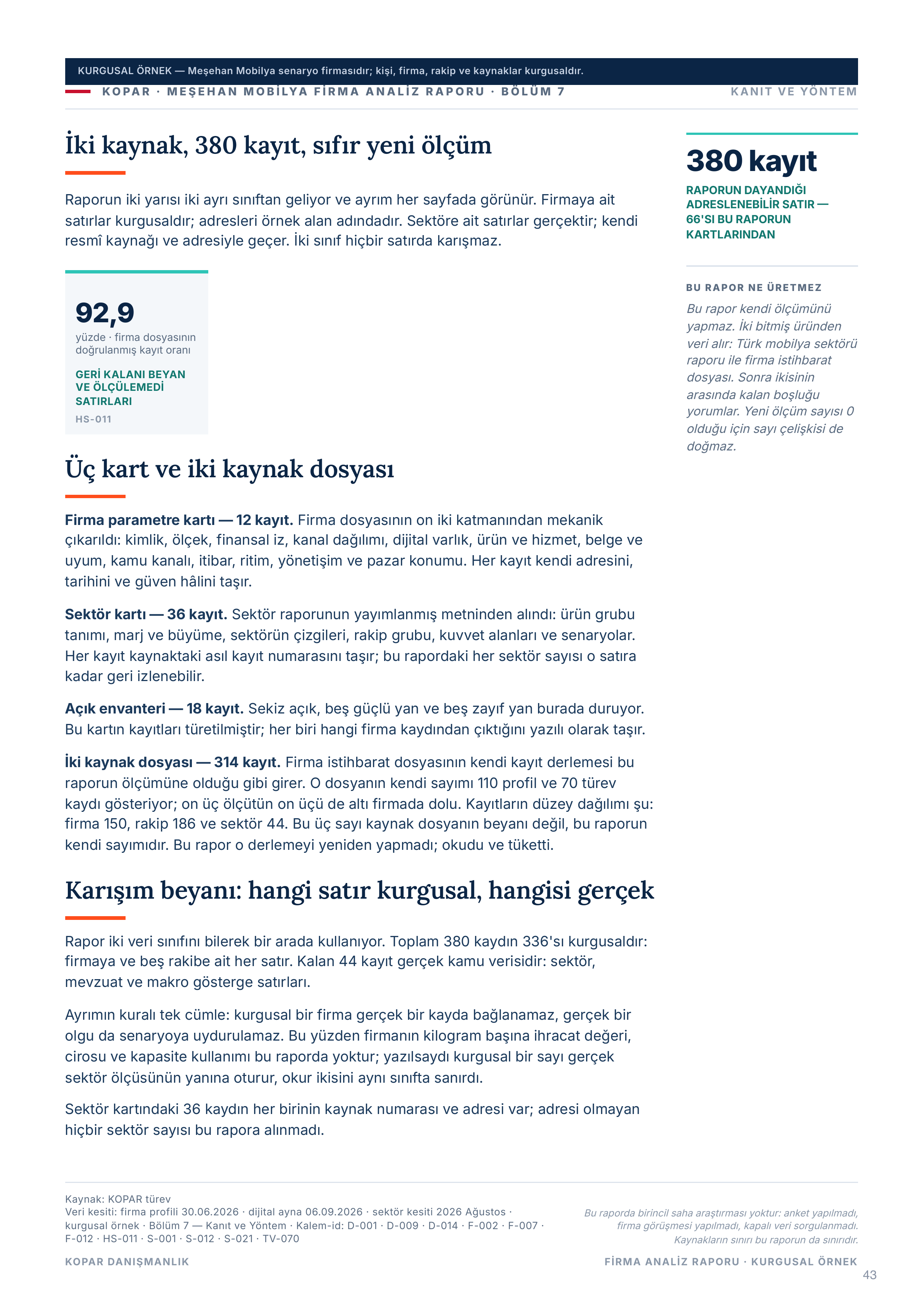 Sayfa 43 — bölüm 7 anlatısı, birinci sayfa.