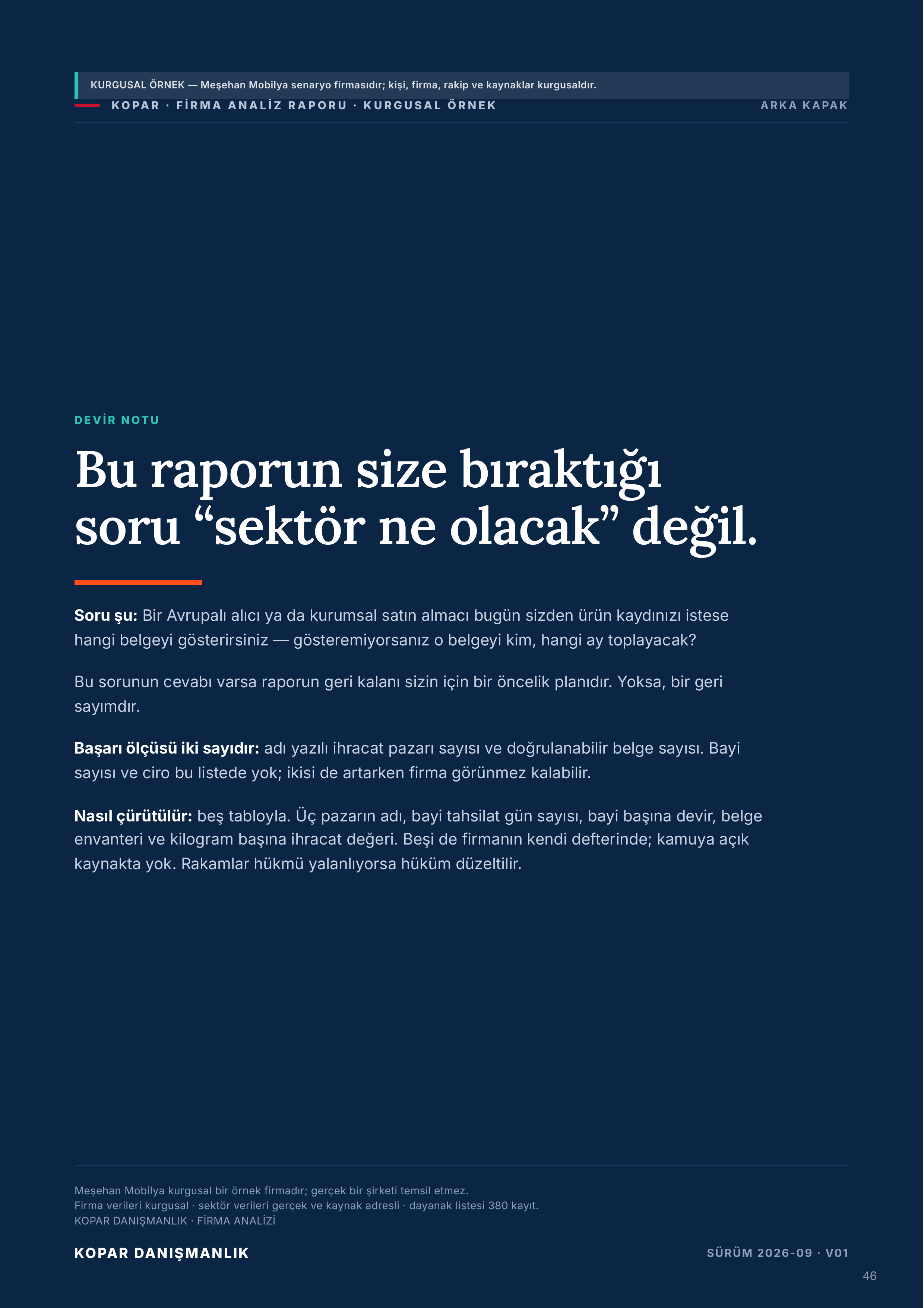 Sayfa 46 — arka kapak, devir notu.